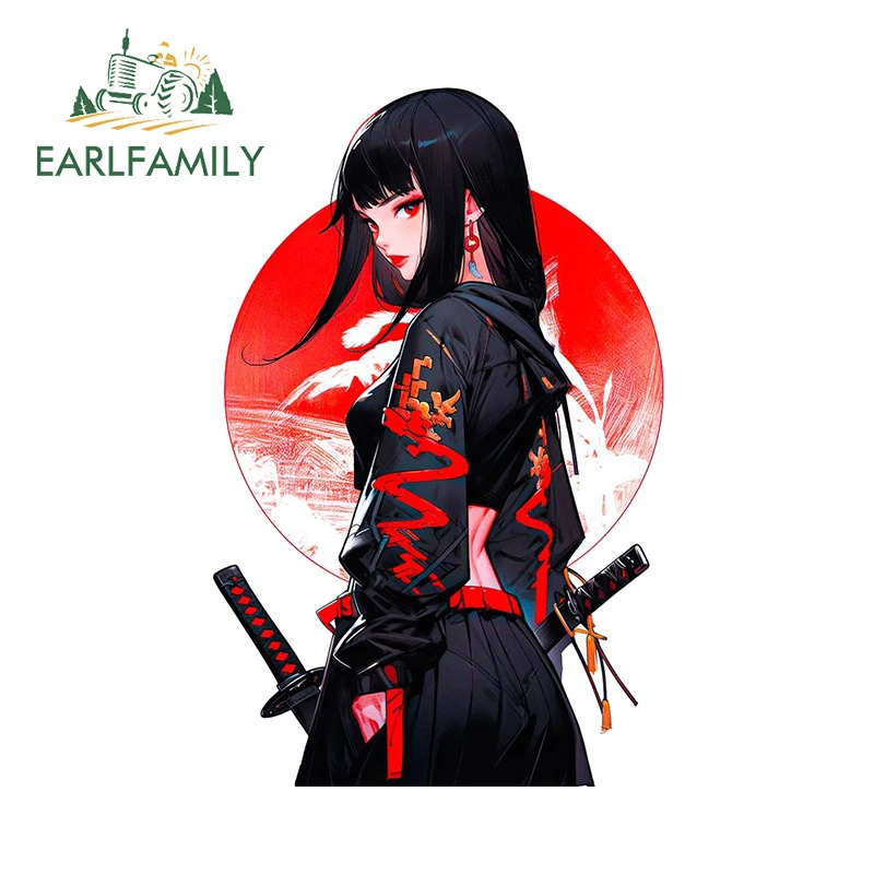 

EARLFAMILY привлекательные женские наклейки для автомобиля воина, крутые наклейки с героями мультфильмов Tuya, водонепроницаемые наклейки для кузова мотоцикла, окклюзия, царапины