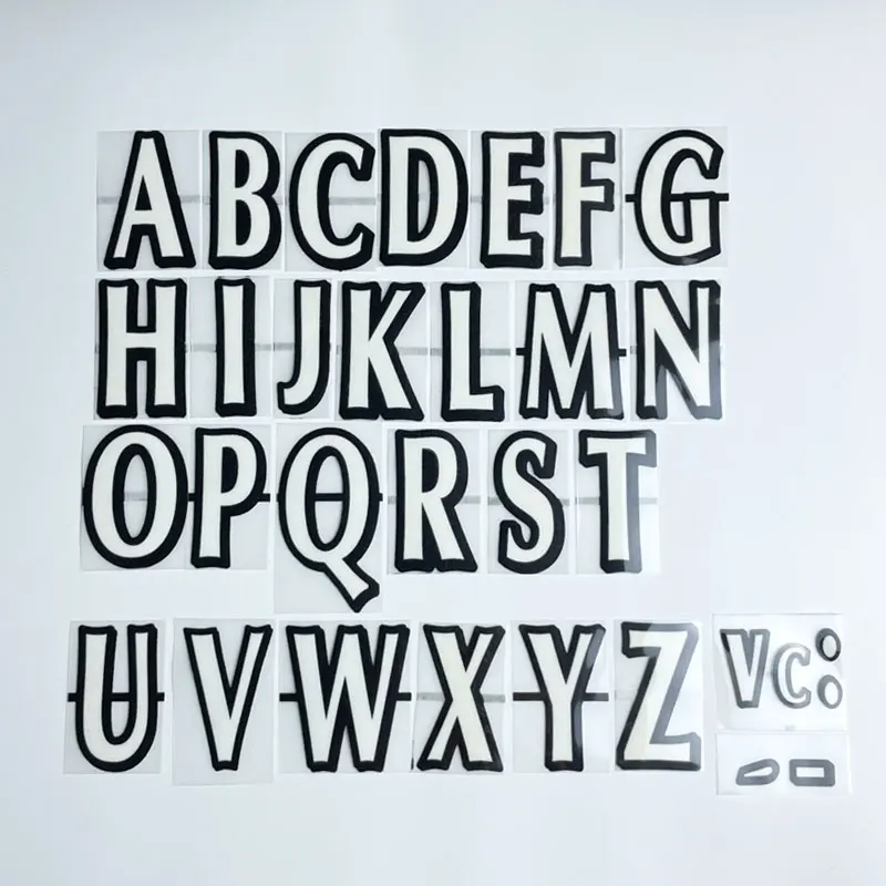 

1997-2006 nameset Handmade DIY white letters A-Z flocking ironed on
