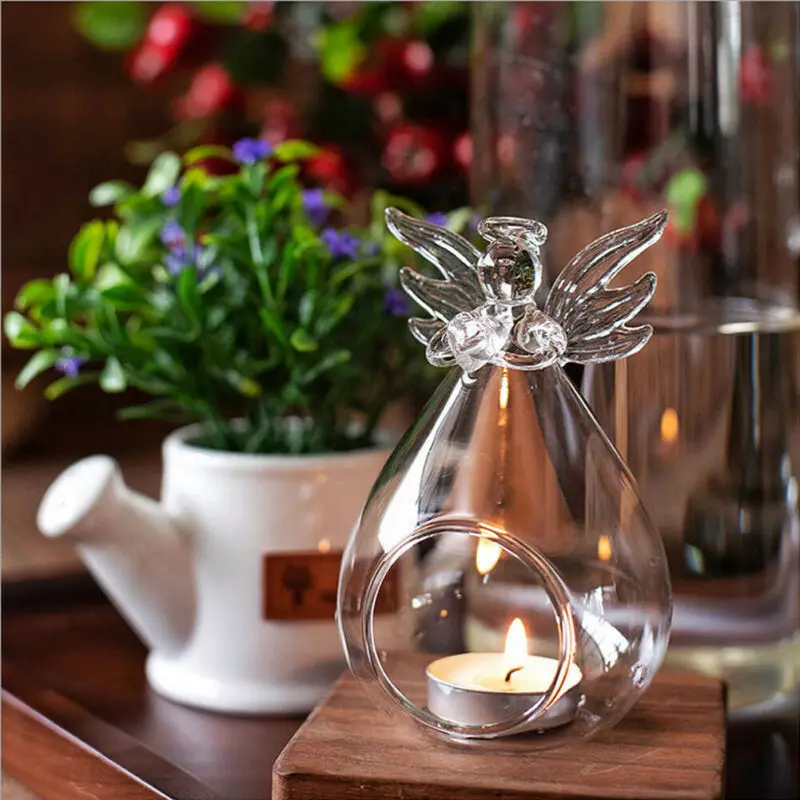 Crystal Hollow Hanging Candlestick Tea Light Candle Holder Home Decor