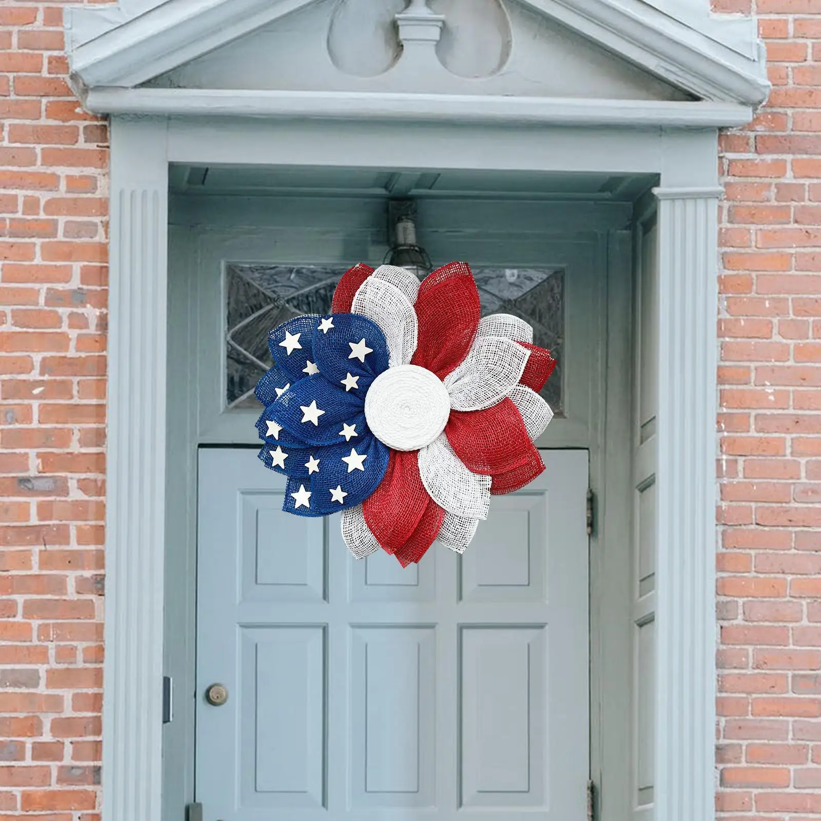 

Новинка 4 июля патриотическое цветочное украшение для входной двери праздничный венок с американским флагом независимость Настенный декор...