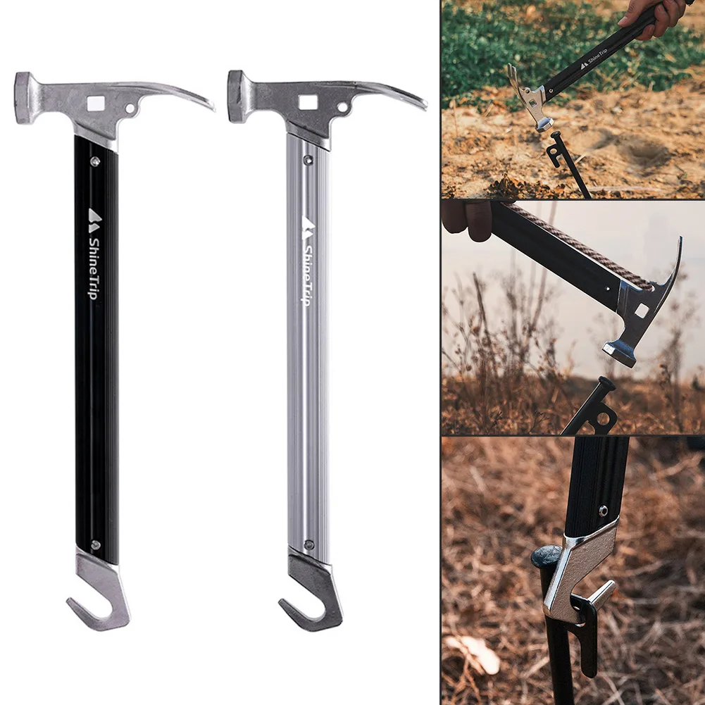

Tent Stake Remover Multifunctional Portable Tent Nail Puller Stainless Steel Double-headed Lightweight for Mountaineering Hiking