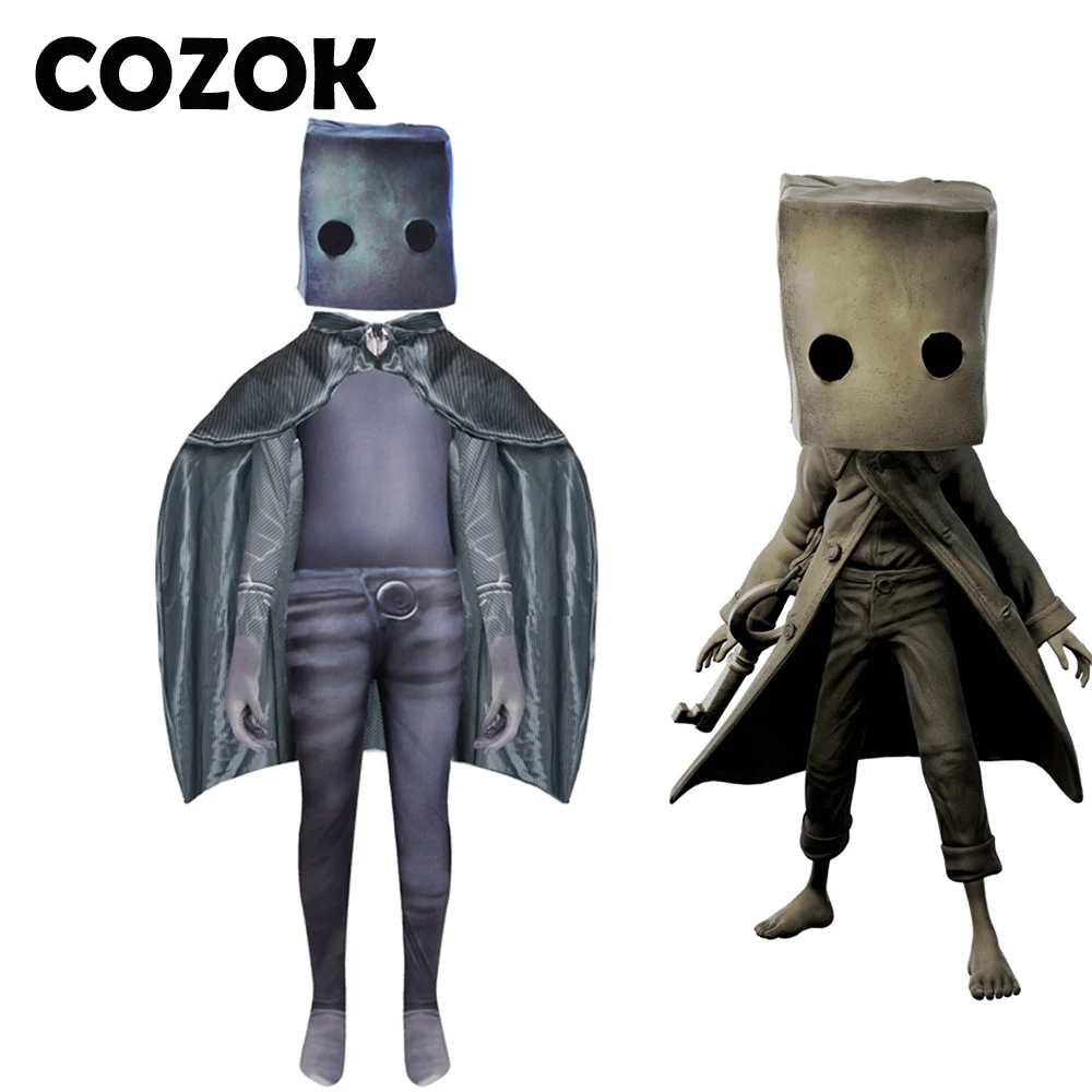 

COZOK Boys Halloween Little Nightmares Mono Cosplay Costume One Piece Clothes Hungry Kids Carnival Dress-up Party Fancy Costumes