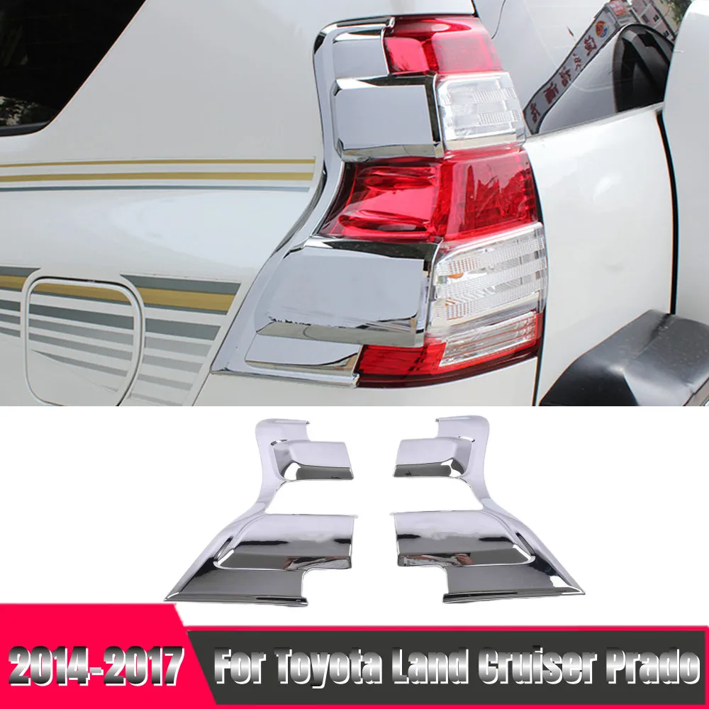 

ABS Chrome Car Styling Accessories Taillight Decoration Protective Cover For Toyota Land Cruiser Prado 150 LC150 FJ150 2014-2017