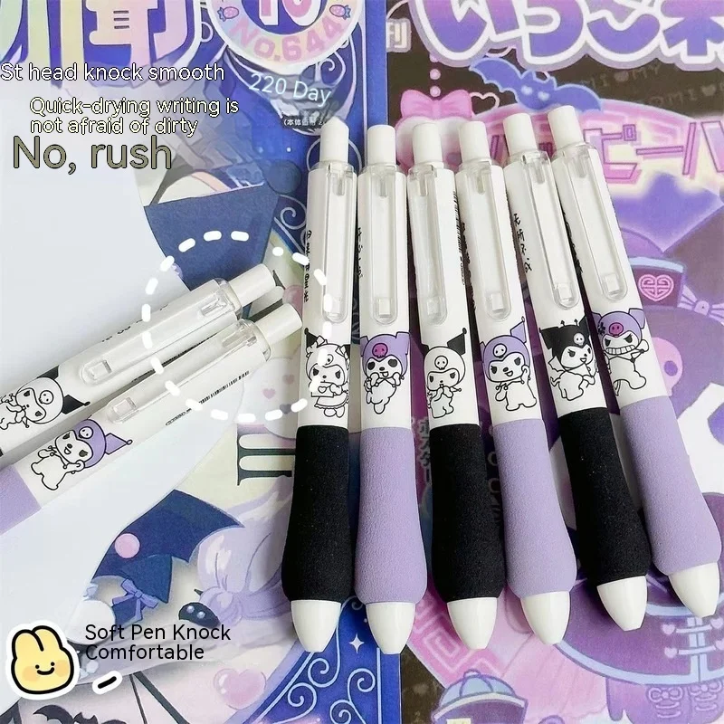 

Новинка Sanrio унисекс ручка Kuromi Ограниченная серия высокая красота пресс 0,5 черная Студенческая ручка ультра мягкая губчатая ручка принадлежности оптовая продажа