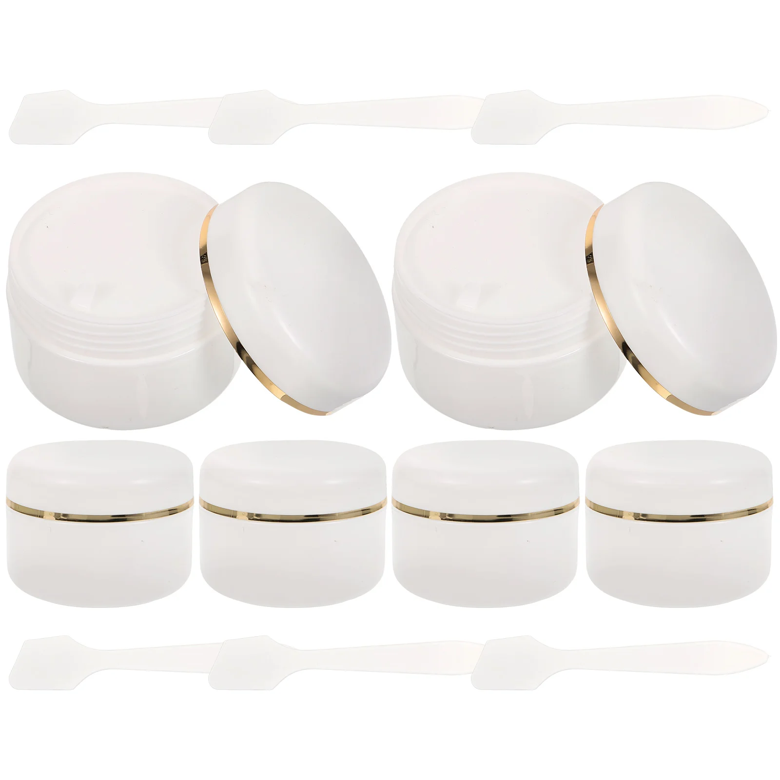 

6pcs Empty Refillable Jars Makeup Face Cream Jar Travel Lotion Container with Spoon(90ML)