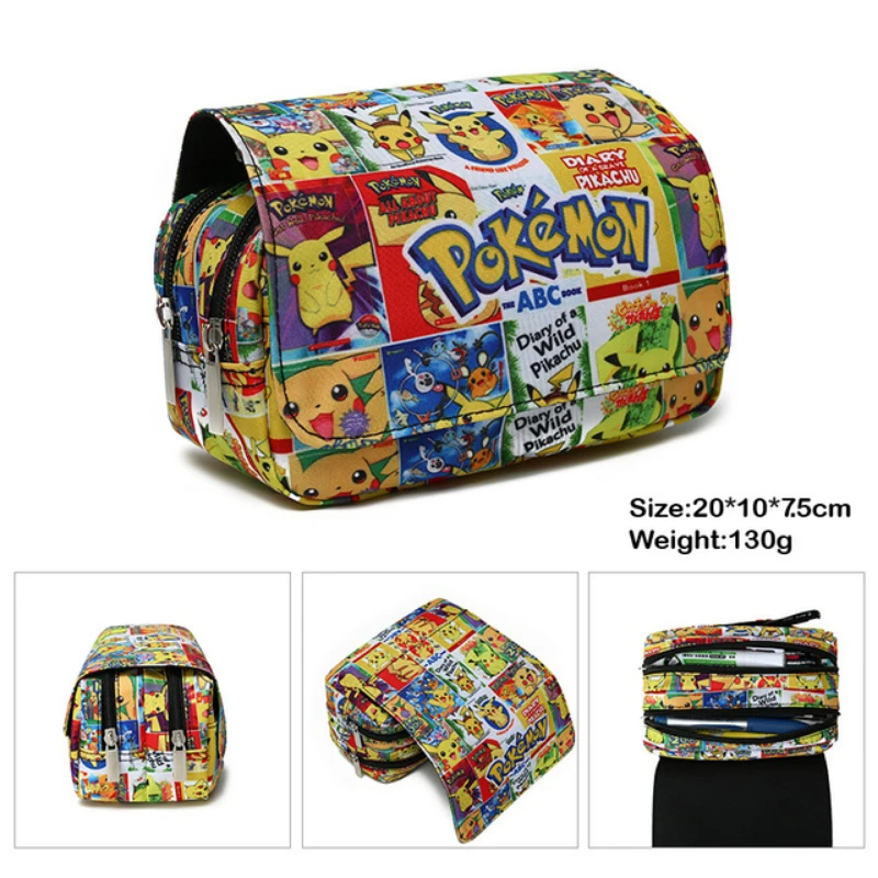 

Pokemon Pikachu Large Capacity Pencil Case Kawaii School Supplies Pen Case Student Pencil Bag Box Pouch Stationery Toys Gift
