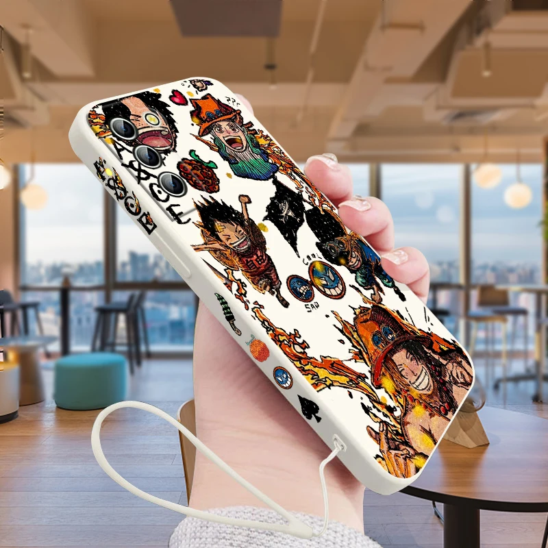 

Anime O-Ones Pieces Aces Samsung Phone Case For Galaxy S23 S22 S21 S20 Pro FE Note 20 Plus Ultra Liquid Left Rope Cover