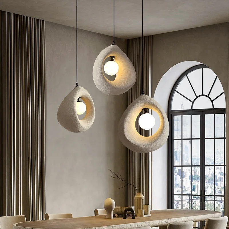 

Nordic Wabi Sabi Led Pendant Lights Dining Bedroom Restaurant Minimalism Modern Suspend Lamps Home Decor Indoor Luster Fixtures