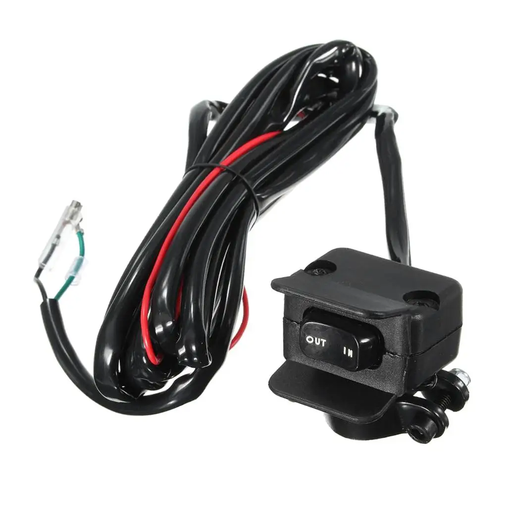

300cm Motorcycle ATV Winch Rocker Switch Handlebar Control Line Warns Kit