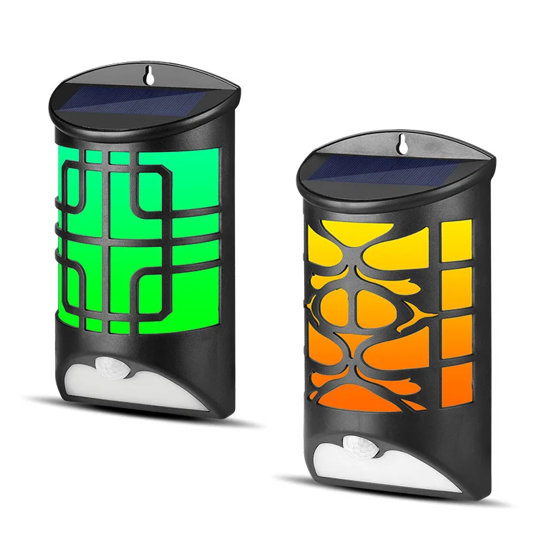 

Solar RGB Human Body Sensing Wall Light Colorful Simulation Flame Doorbell Outdoor Waterproof Courtyard Villa Landscape Light
