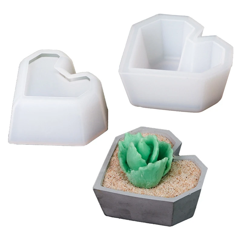 

Mini Heart Shape Silicone Resin Molds Jewelry Containers Mold for Making Succulent Plants Flower Pot Candle Holder