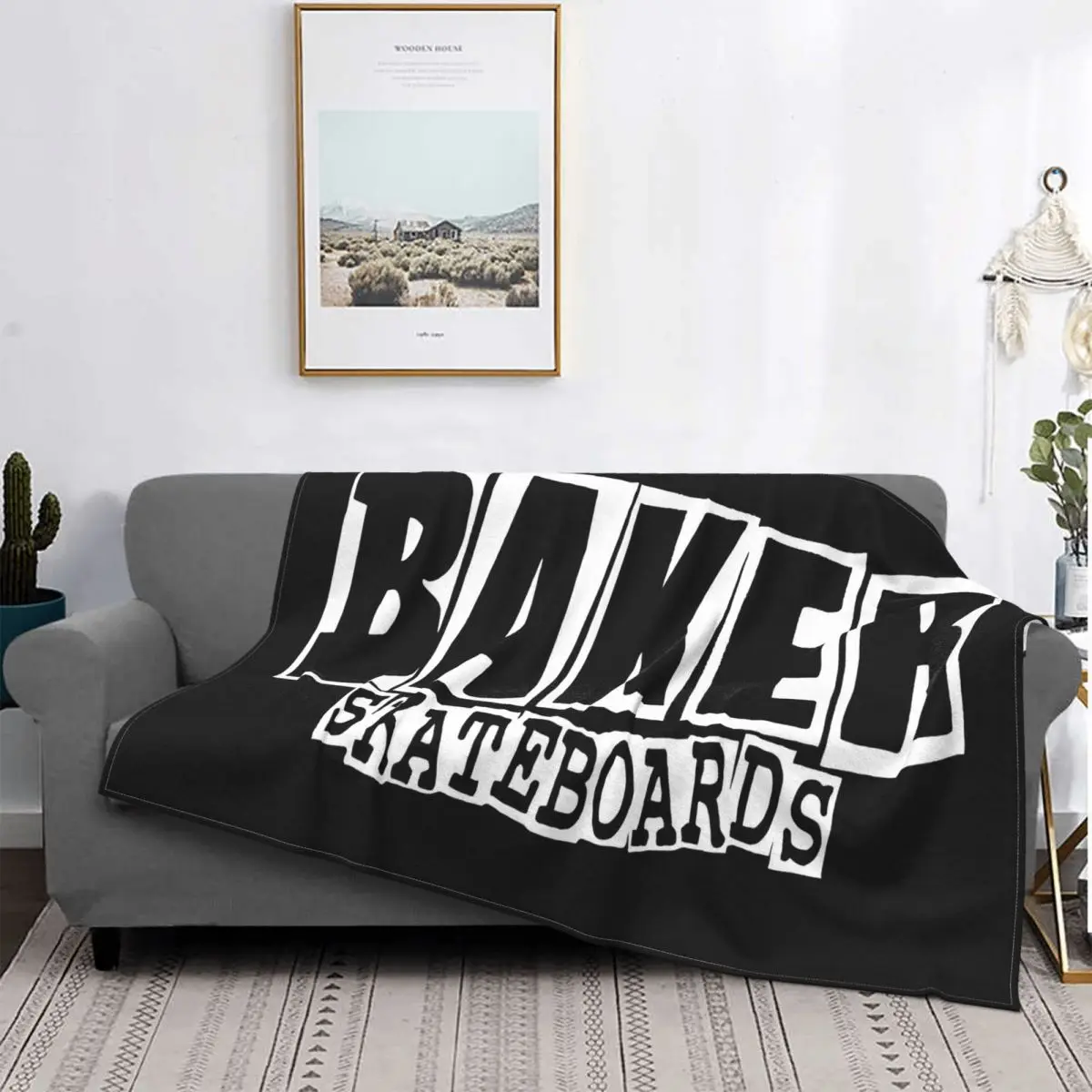 Baker Skateboards Logo Black Oversize Style Middle Cotton Brand New Pop Flannel Blanket