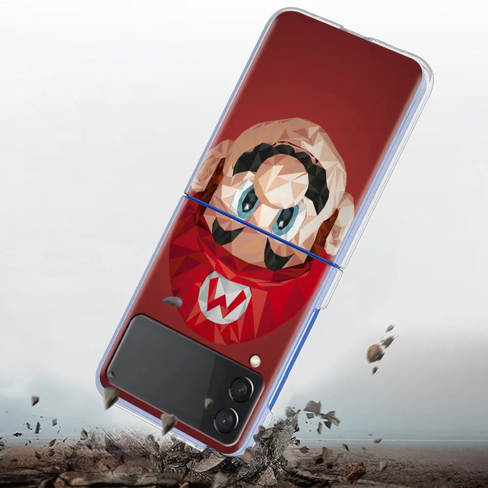 Супер игра Марио милый чехол для Samsung Galaxy Z Flip 3 5G прозрачный жесткий сотового