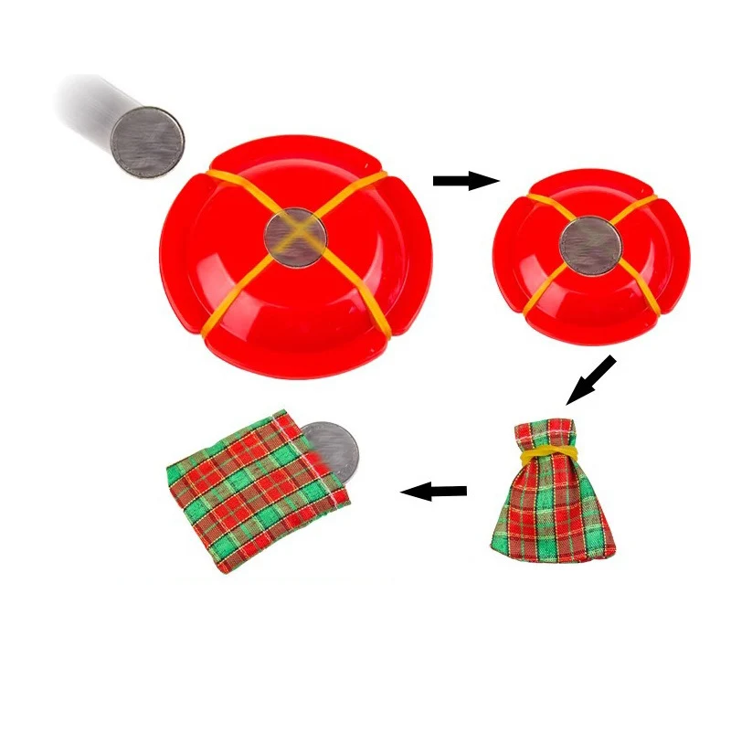 Проникновение монет крупным планом волшебное чудо появляющееся волшебную