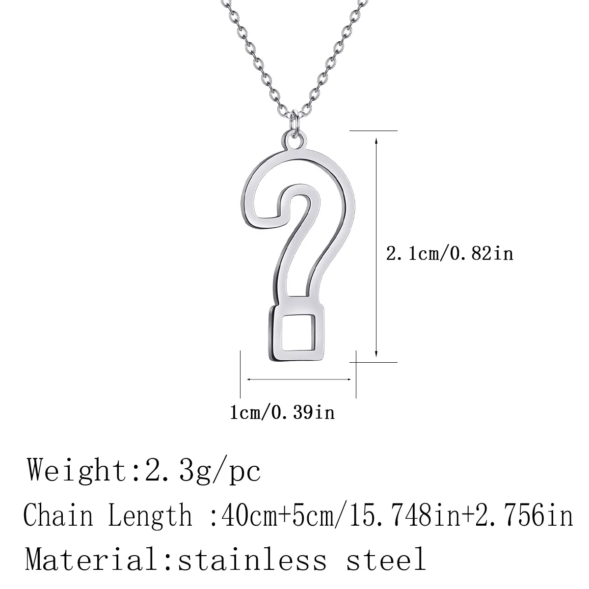 Ожерелье Todorova знак вопроса из нержавеющей стали