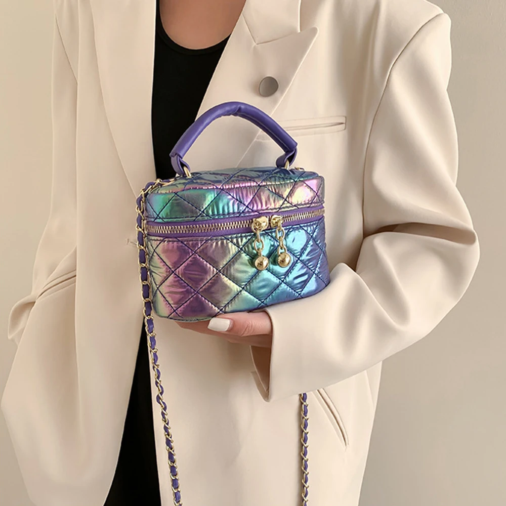 

Дизайнерские роскошные сумки через плечо Lingge для женщин, коллекция 2023, модная женская мини-сумка на плечо с нейлоновой цепочкой, клатч с кла...