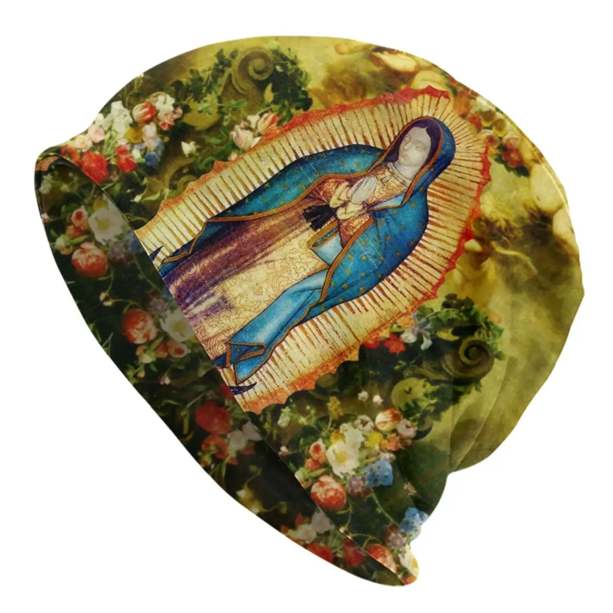 

Шапки нашей леди Гуадалупе, мексиканская Дева Мария, облегающие шапки, Мужская Уличная зимняя теплая вязаная шапка, католическая шляпа для взрослых, шапки