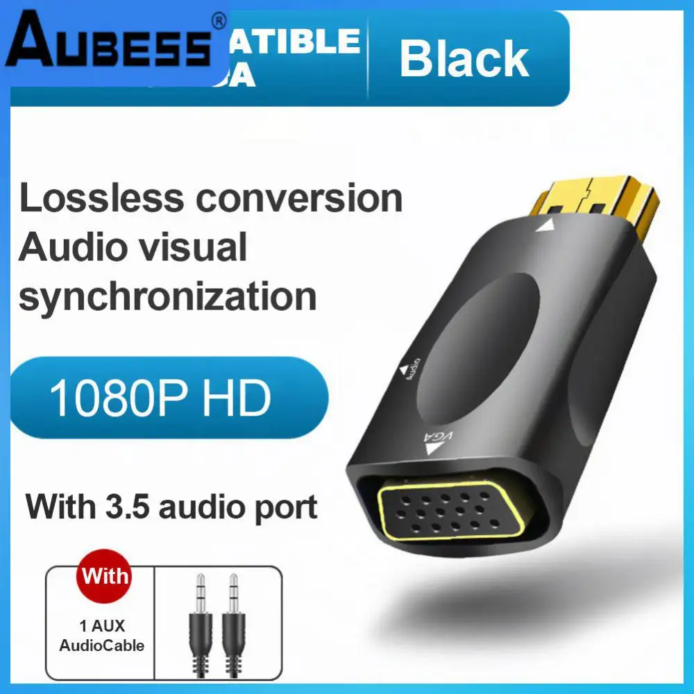 

Male To Famale Converter Adapter Hd 1080p Small HDMI-compatible To Vga Cable 3.5 Mm Jack Audio Digital-to-analog Converter