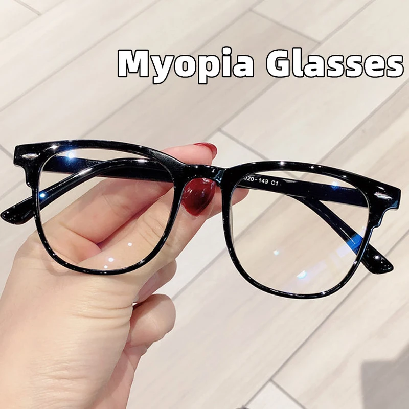 Очки в винтажном стиле для мужчин и женщин, при близорукости, с защитой от сисветильник, в пластиковой большой оправе, компьютерные Роскошные с диоптриями