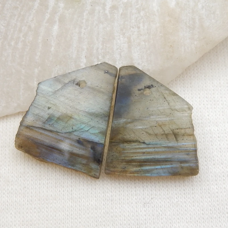 

Natural Labradorite Waterdrop Earring Bead, stone for earrings making20x15x2mm4g