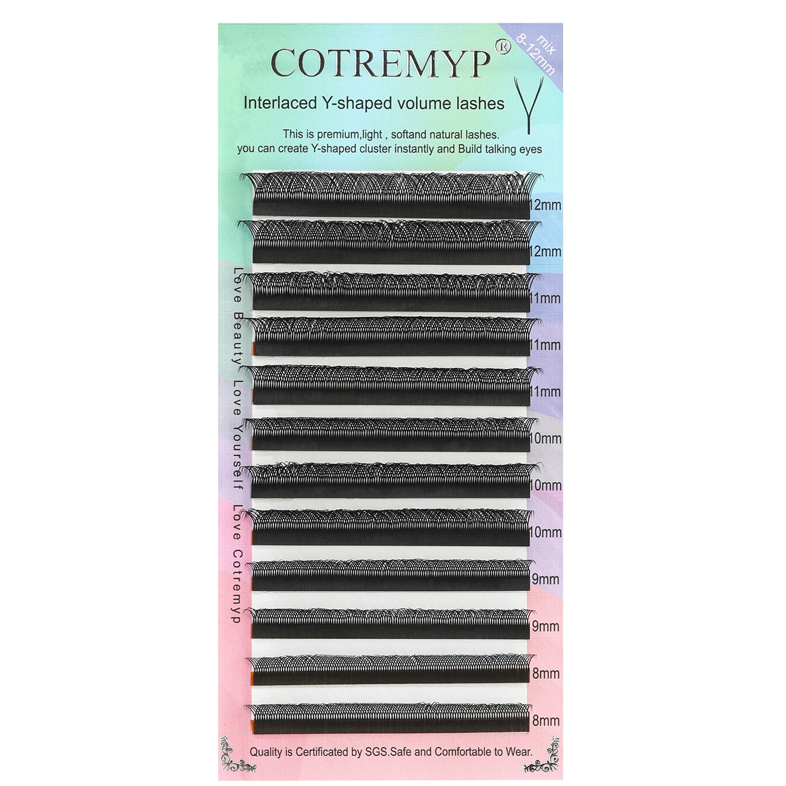 

DIY Large Volume Fake Eyelashes C/D Curl 8-14mm Eyelash Extensions Y-shaped Lashes for Beauty Lovers Girls