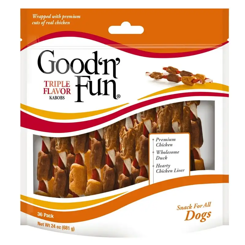 

'n' Fun Triple Flavor Kabobs Rawhide Dog Chews, 24 oz. (36 Count) Hay feeder Comedero conejo 강아지 물 급수기 Conejos acc