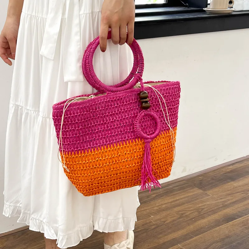 

Holiday Style Summer Totes 2023 New Large-capacity Casual Women Handbag Shoulder Bags Weaving Ladies Straw Bag Woven Tote Bag