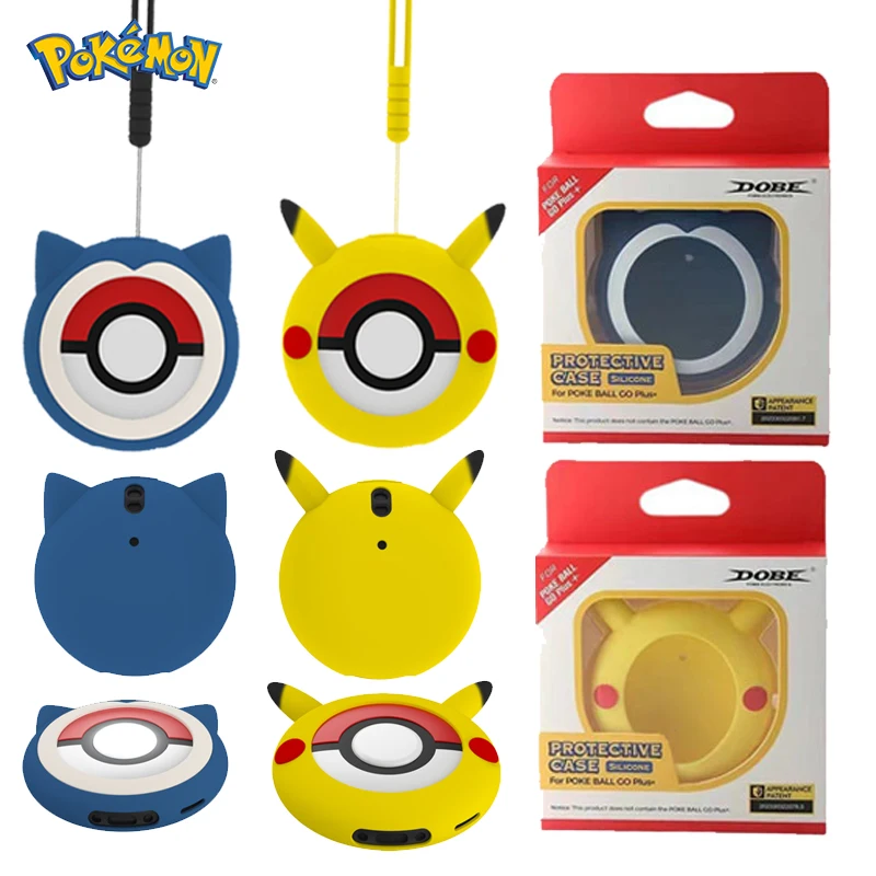 

Pokemon Pokeball GO PLUS Protective Case Anime Pikachu Silicone Drop Protection Cover for Switch Go Plus with Lanyard Shell Gift