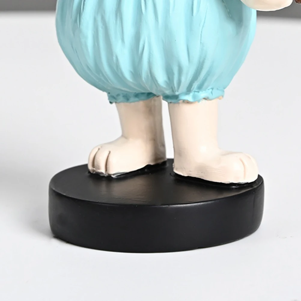 2Pcs Easter Bunny Resin Ornaments Playing Music Rabbit Sculpture Statue Figurines Creative Decoration | Дом и сад