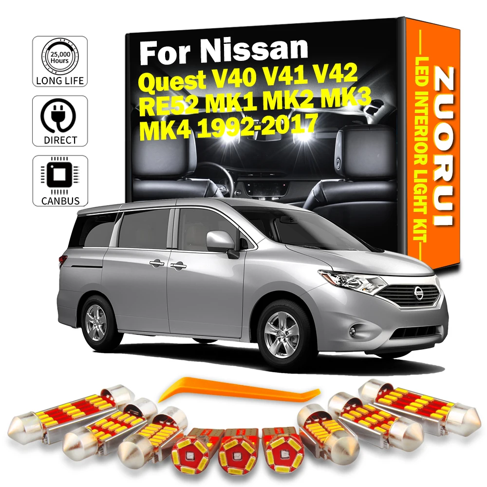 

Автомобильные светодиодные лампы для Nissan Quest V40 V41 V42 RE52 MK1 MK2 MK3 MK4 1992-2017