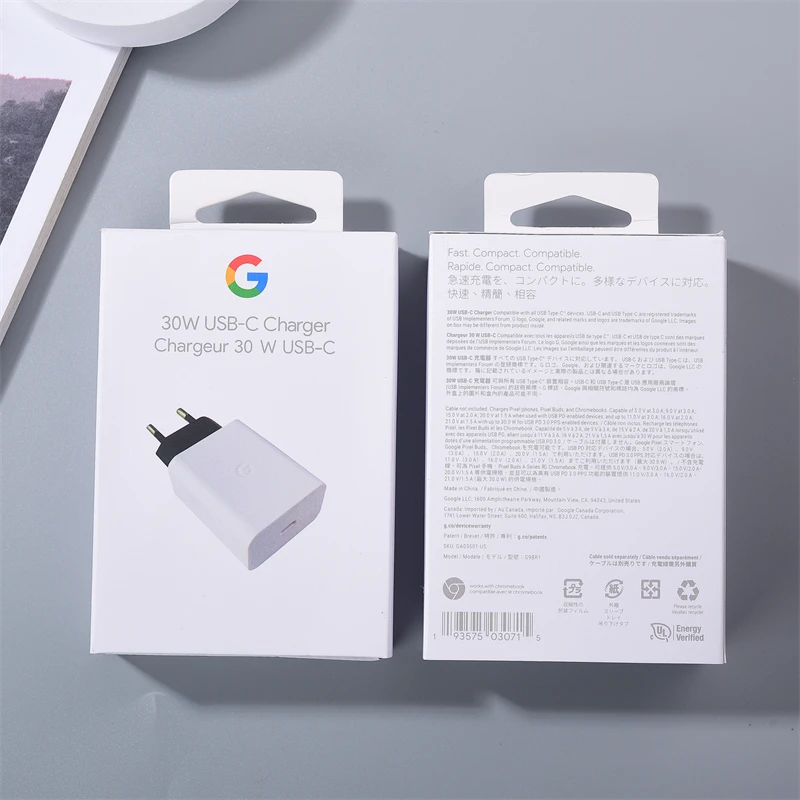 For Google 30W Fast Charger EU/US Quick Charge Power Adapter For Google Pixel 7 6 5 Pro 6A 5A 4A 3 2 XL XXL UsbC To Type C Cable