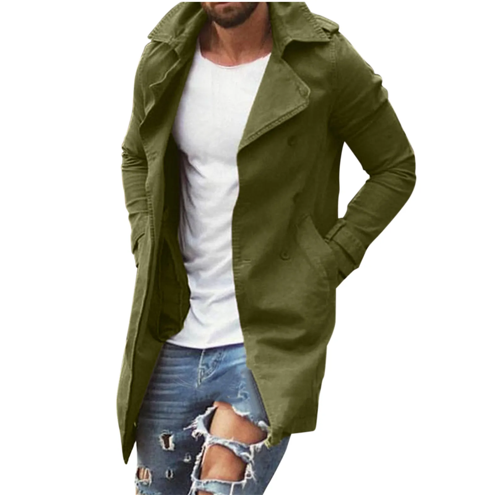 

Mens Cardigan Autumn And Winter Solid Color Slim Fit Robe Knitted Turn Down Collar Long Sleeve Button Vintage Clothes Coat 4