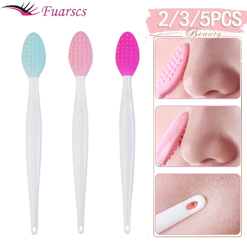 Силиконовая Двухсторонняя щетка для мытья носа многофункциональная черная