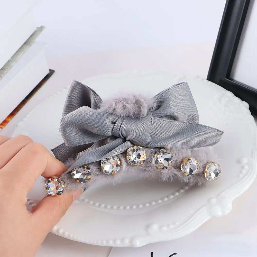 

Стразы простой бант универсальная заколка для волос в Корейском стиле женские аксессуары для волос Акриловая заколка в виде акулы