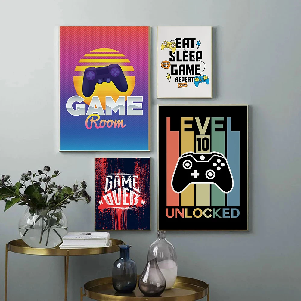 Новый настенный постер для игр Eat Sleep арт-постер Картина на холсте игровых