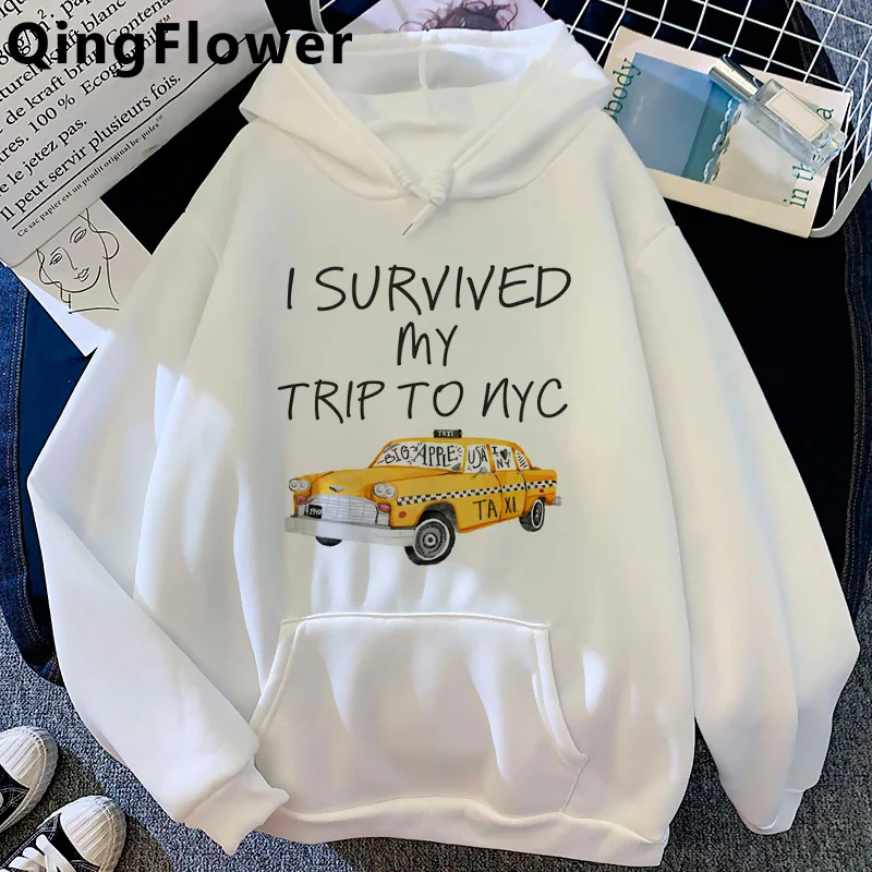 

i Survived My Trip to Nyc hoodies male grunge Korea men pullover hip hop graphic