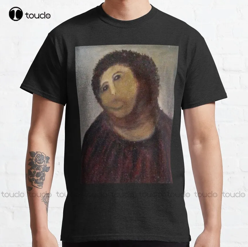 

Классическая мужская футболка с изображением обезьяны Христа/обезьяны Иисуса, хлопковая футболка на заказ, футболка унисекс с цифровой печ...