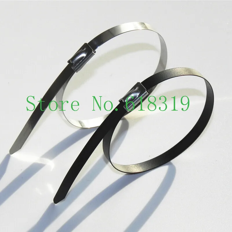 

500pcs/lot 16 inch 4.6mm x 400mm Thickness 2.5mm Best 304 Grade colorful self locking Stainless Steel cable ties