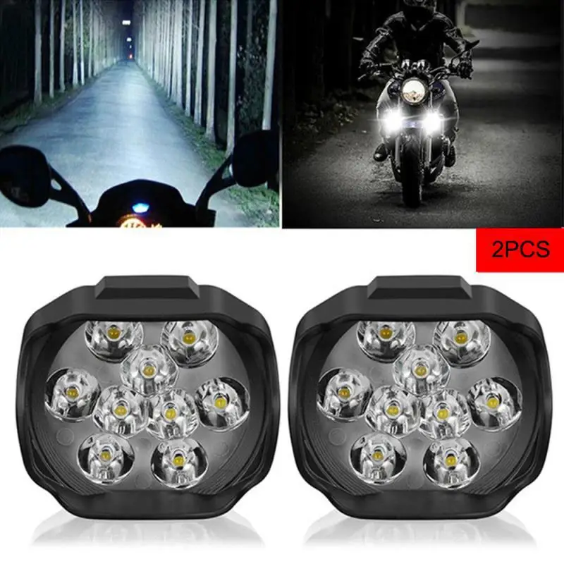 

9 LED Motorcycle Headlight White Super Bright Working Front Light 1300ML Scooters Motorbike Fog Lamp Motorcycle Parts
