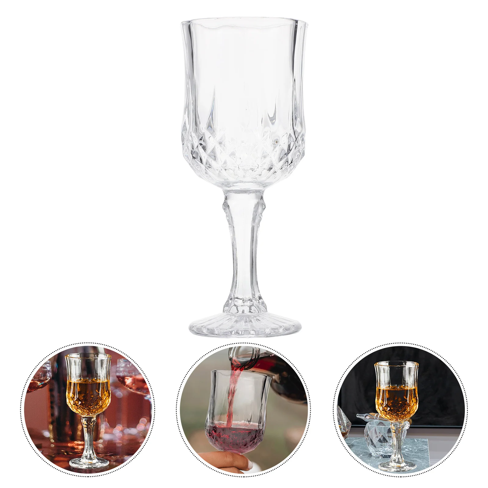 

Glasses Glass Whiskey Goblet Cup Cocktail Champagne Red Martini Drinking Goblets Vintage Cups Stem Shot Bourbon Juice Party