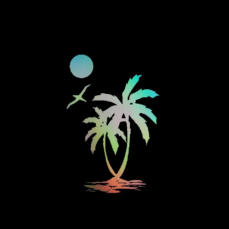 

Наклейки для автомобиля, интересные виниловые наклейки с изображением солнца, пальмы, пляжа, наклейки на бампер автомобиля, мотоцикла, декоративные наклейки на заднее окно, 15 см * 10 см