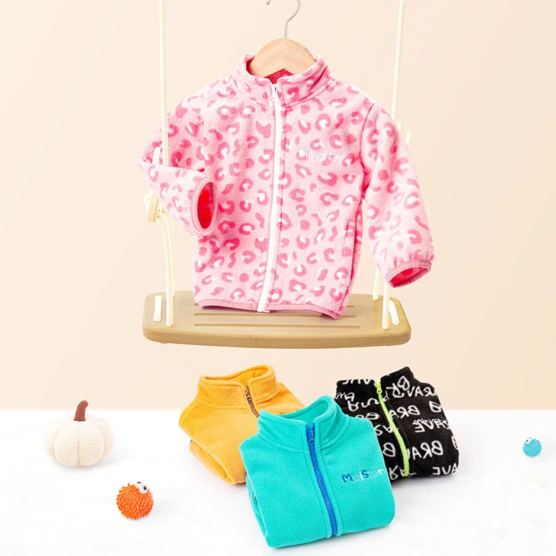 Осенние Новые Детские флисовые куртки детская верхняя одежда пальто однотонные