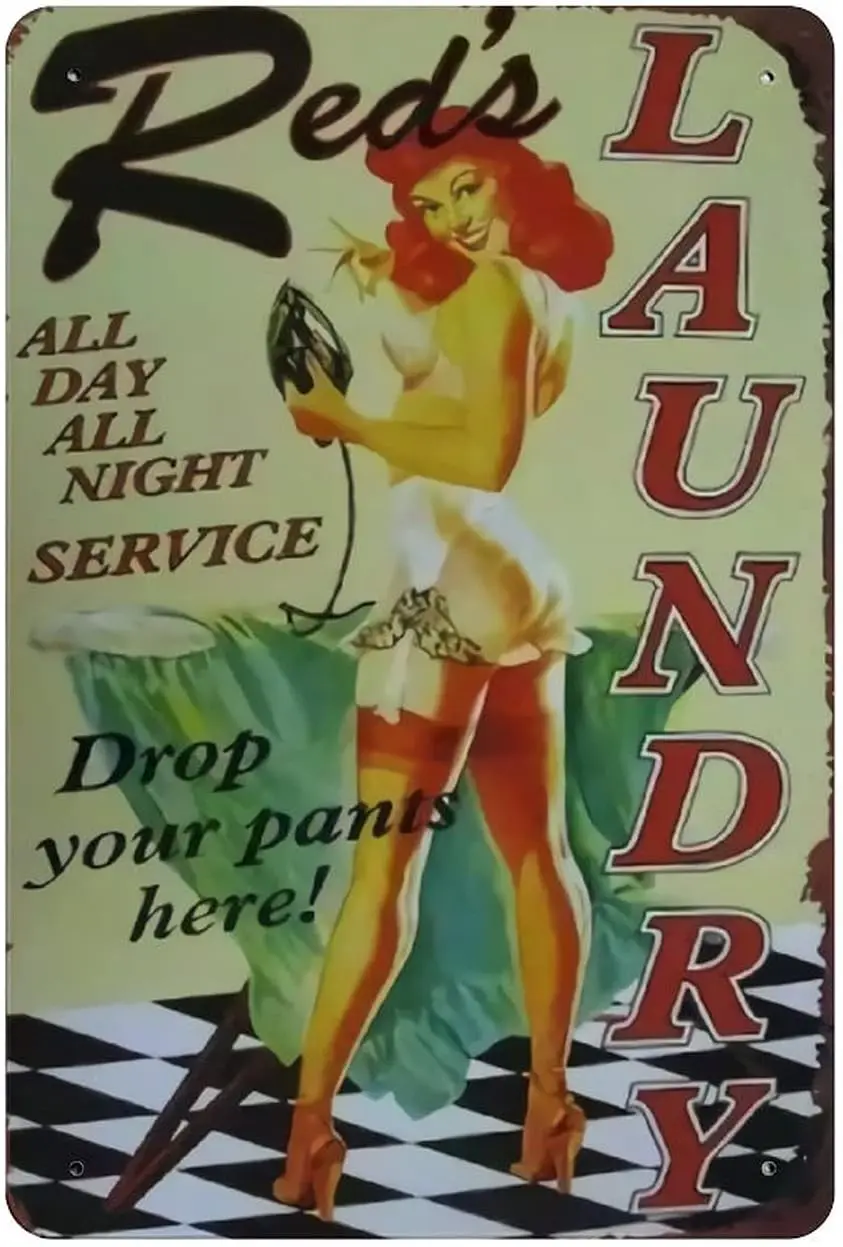 

Laundry Metal Tin Sign, Vintage Plaque Poster Garage Bar Home Wall Decor 8 X 12 Inches