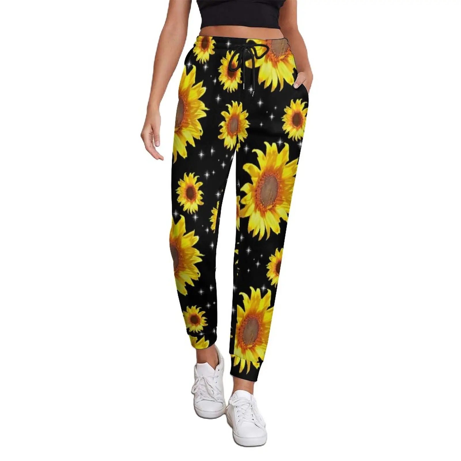 

Sunflower Art Pants Ladies The Stars of Sunflowers Print Harajuku Sweatpants Spring Casual Graphic Trousers Big Size 3XL