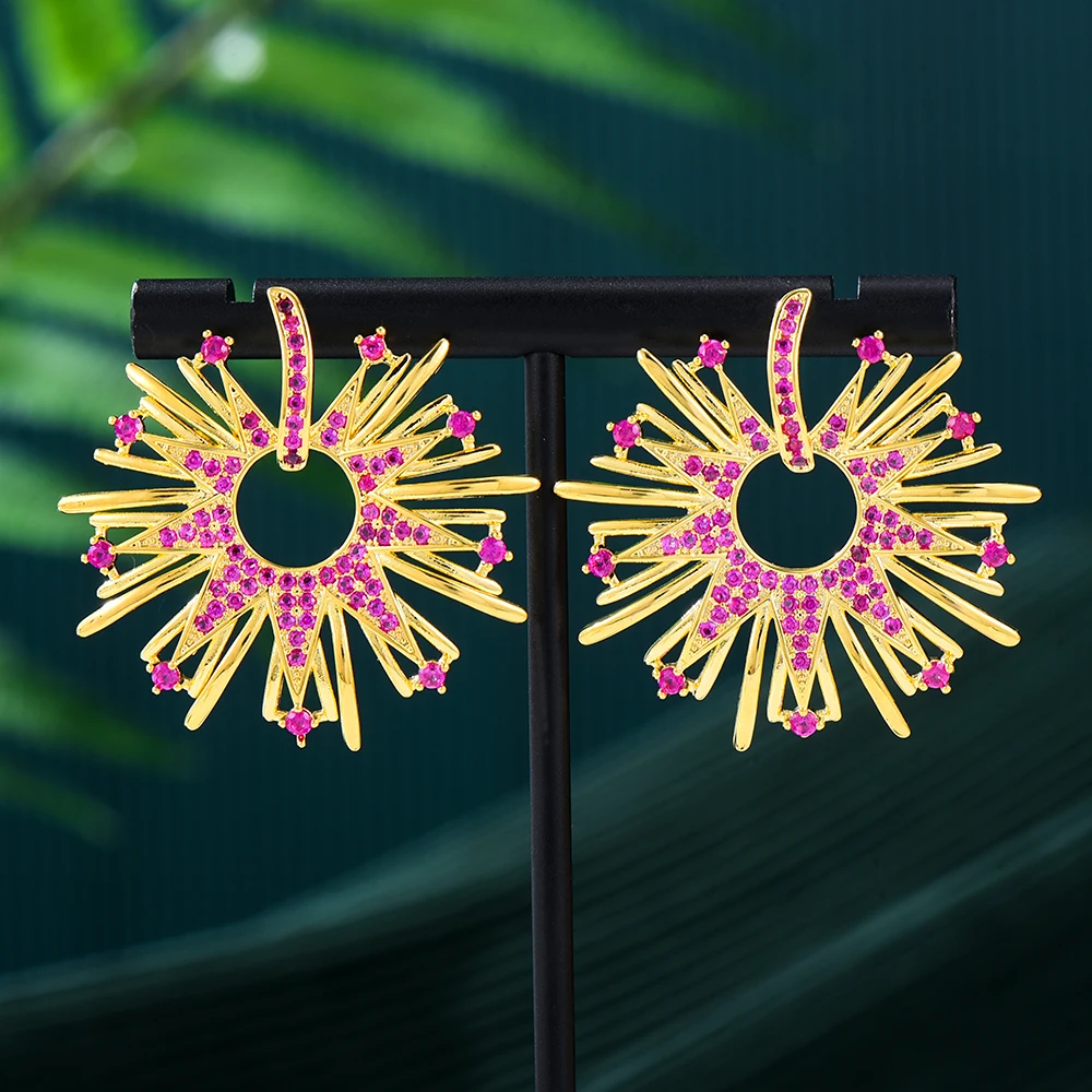 

Soramoore Fashion Firework Stud Earrings for Women Bridal Wedding Engagement Lady Girl Charm Jewelry Stage Show Party Gift