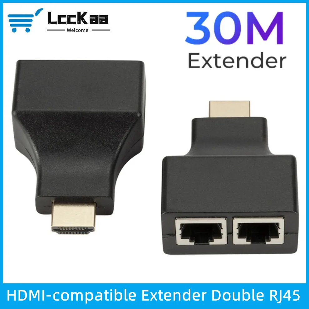 LccKaa двойной RJ45 HDMI-совместимый удлинитель до 30 м по категории 5e Cat6 сетевой Ethernet LAN