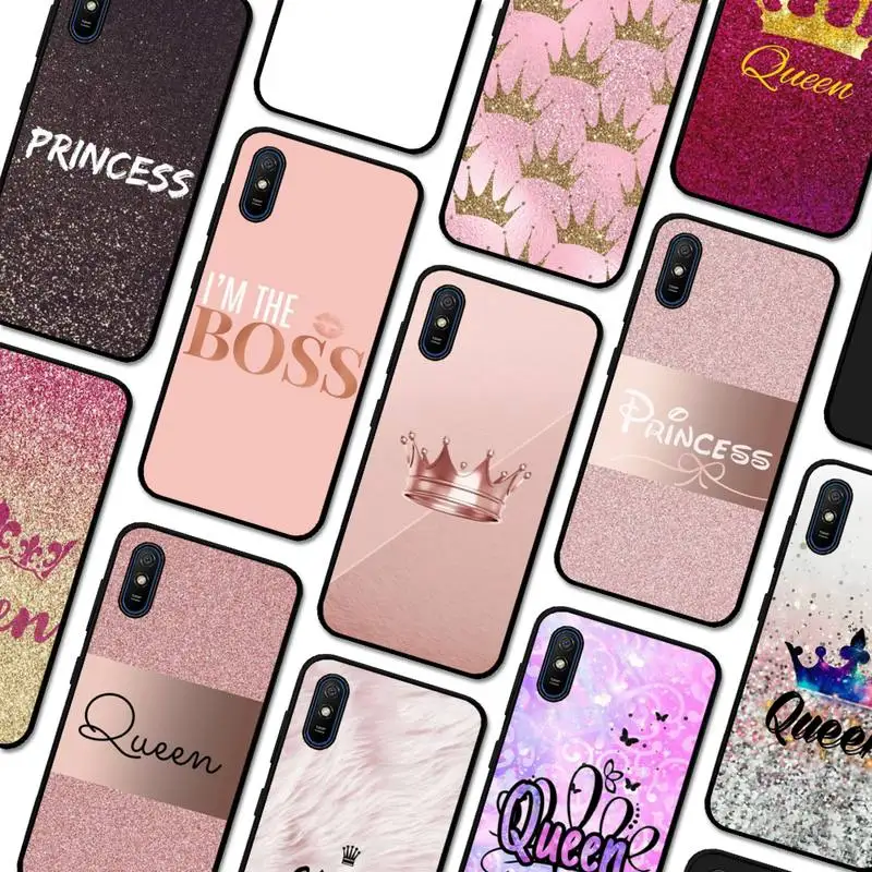 

Yinuoda Rose Gold Pink Princess Queen Phone Case for Redmi 5 6 7 8 9 A 5plus K20 4X S2 GO 6 K30 pro