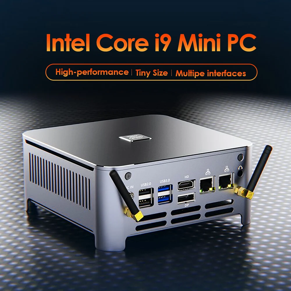 

10th Gen Intel i9 10980HK Gaming Desktop Computer Nuc 2 Lans TPM2.0 Windows 11/10 2*DDR4 2*NVMe DP Type-C 3x4K Display Mini PC