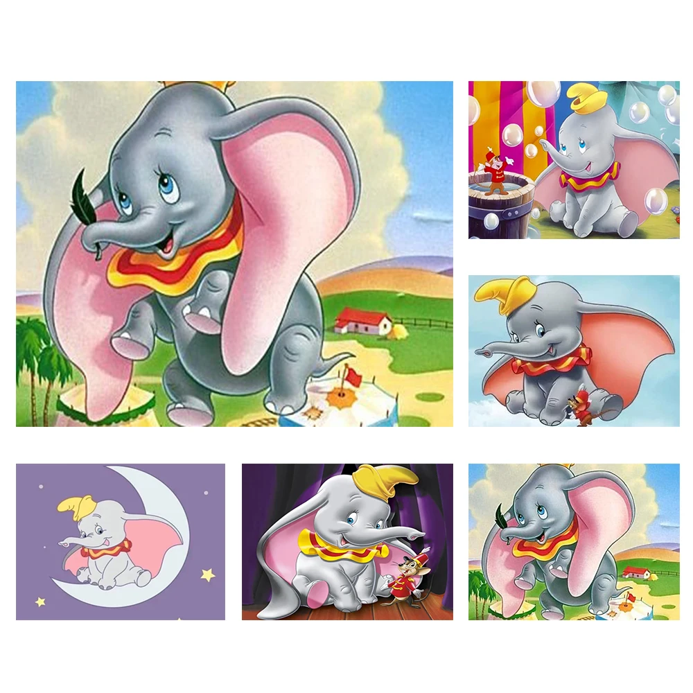 

Disney New 5D Diy Full Diamond Painting Rhinestones Cross Stitch Set Dumbo Cartoon Animals Mosaic Home Decoration Painting Ll530