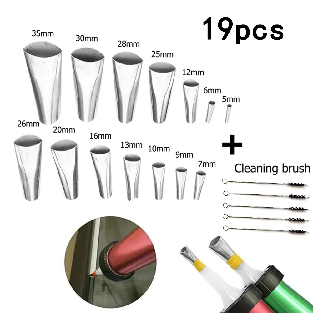 

19pcs Paint Edgers Glue Tip Stainless Steel Wall Treatments Caulk Finishing Brushes Applying Caulk Countertops Tiles Siding